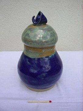 Tags : blog Pot'Héry, poterie, raku, terre cuite, tournage, enfumage, dragon, boîte, pot bleu