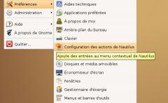 Nautilus-actions pour les menus contextuels nautilus-actions-menu