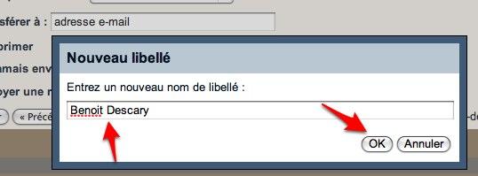 gmail filtre creer libelle1 Tutoriel GMail: devenez plus productif en activant les boîtes aux lettres multiples