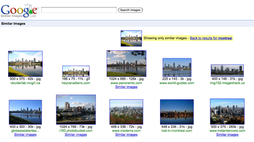 google similar images Google Labs: recherche d’images similaires et frise chronologique