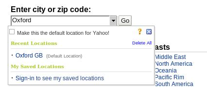 yahoo1 Trouver son code météo sous Yahoo!