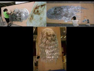 1 marteau + 500 000 clous = portrait de Léonard de Vinci