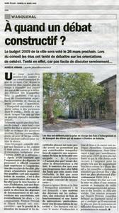 Wasquehal: Conseil municipal / Crise systémique Wasquehal: Conseil municipal / Crise systémique