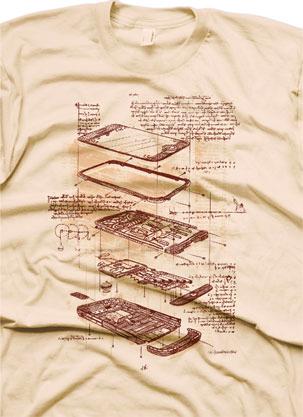 t shirt isteamphone L’iPhone inventé par Leonard de Vinci !