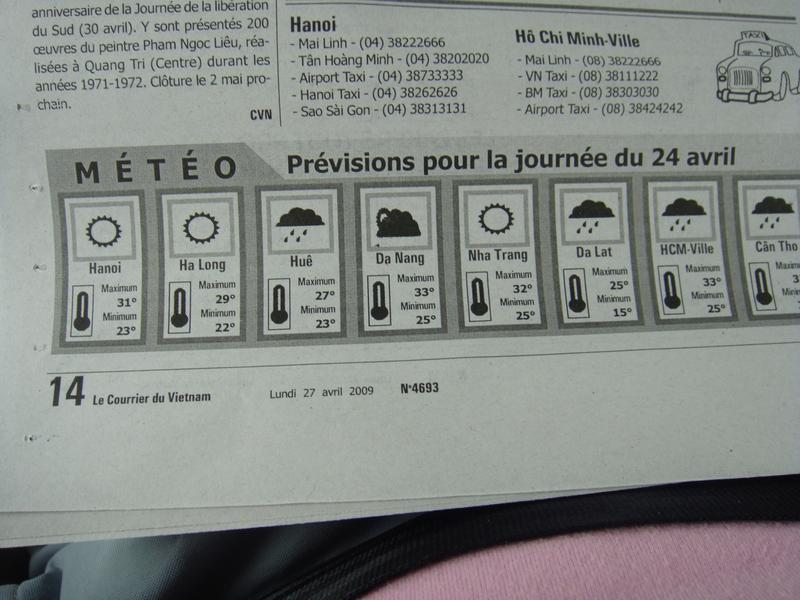 Le Courrier du Vietnam, numéro 1 sur la météo Le Courrier du Vietnam, numéro 1 sur la météo