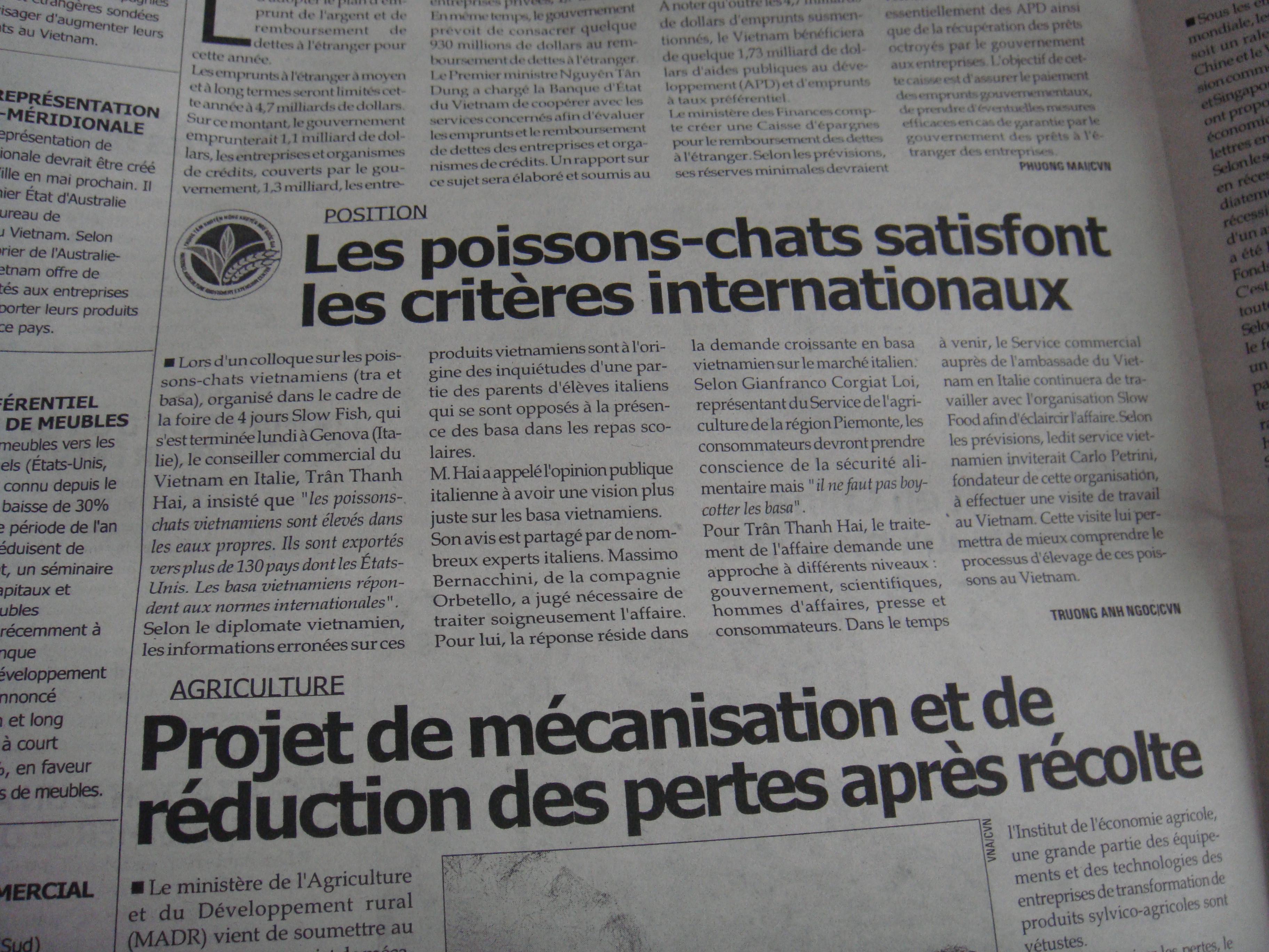 L’affaire des poissons-chats vietnamiens L’affaire des poissons-chats vietnamiens