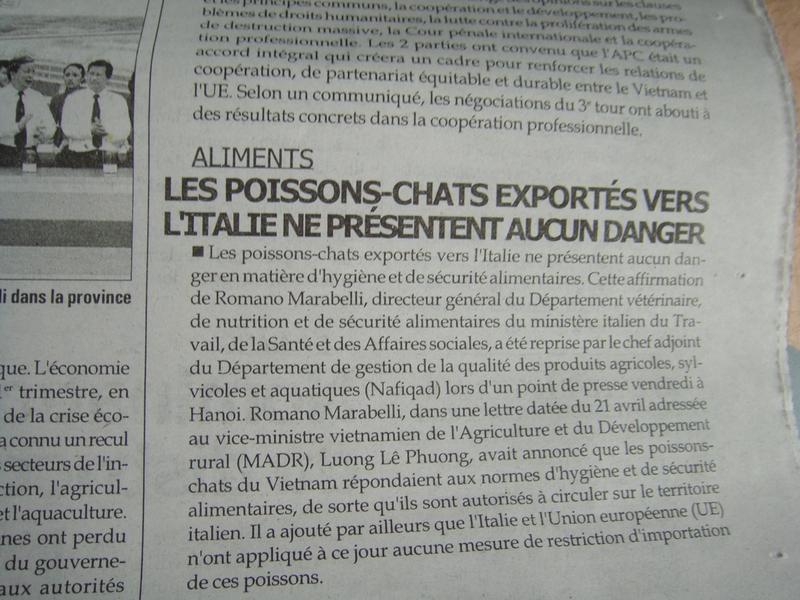 L’affaire des poissons-chats vietnamiens L’affaire des poissons-chats vietnamiens