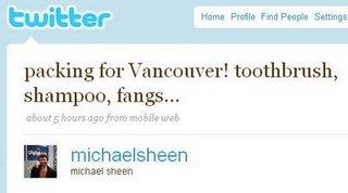 New Moon le film : Michael Sheen s'envole pour Vancouver