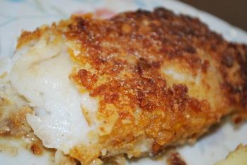 Coeur de cabillaud pané aux amandes effilées et pétales de maïs Hebergeur d'images