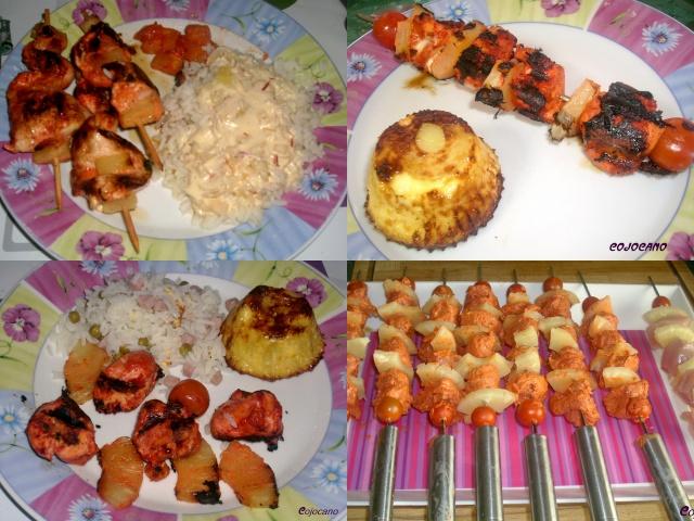 BROCHETTES DE POULET TANDOORI A L'ANANAS