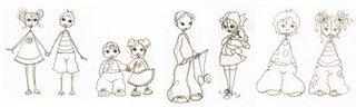 ces fillettes et petits garçons dessinés au crayons papier ont été illustrer par l'illustratrice laure phelipon 