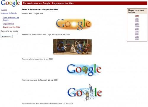 google logos 500x361 Téléchargez gratuitement les logos Google de 1999 à 2008