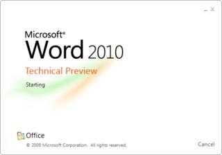 La Version Technical Preview d'Office 2010 déjà sur tous les reseaux Microsoft Office 14 - Office 2010 - Word 2010