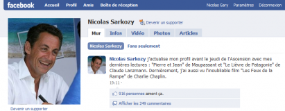 Facebook : En ce jeudi de l'Ascension, Nicolas Sarkozy a lu...