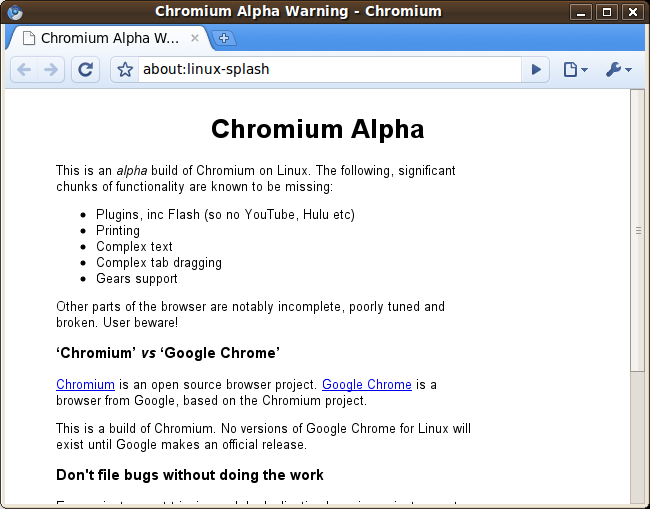 Installation de Chronium, la source de Google Chrome