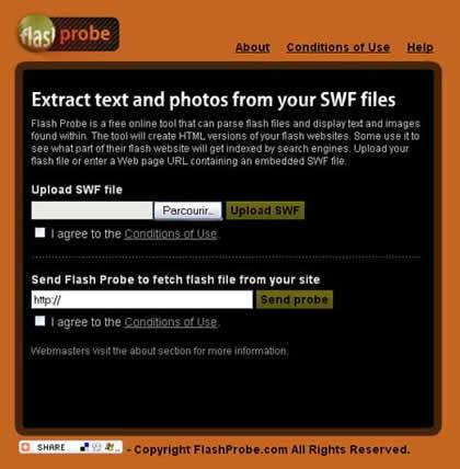 Flash Probe, décompiler vos fichiers flash en ligne flash probe