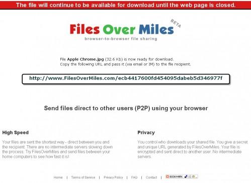 files-over-miles-transfert files over miles transfert 499x364 FilesOverMiles, comment partager vos fichiers en ligne