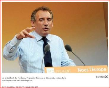 Bayrou dénonce la «manipulation des sondages»