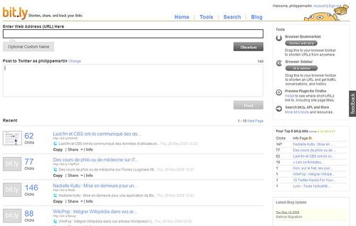 Interface Bit.ly