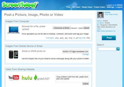 ScreenTweet, partage de screenshots, vidéos, images sur Twitter