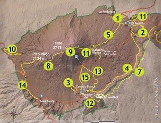 Teide : plan des randonnées