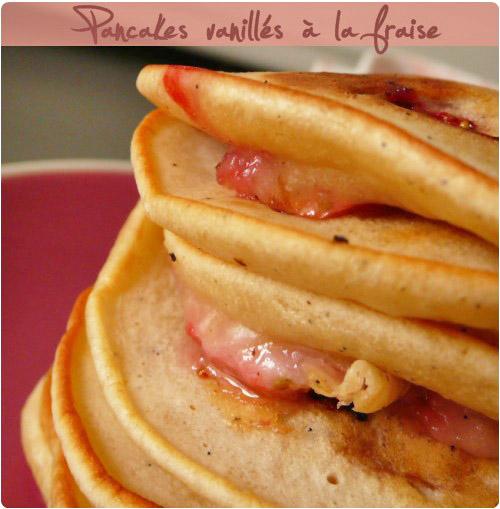 Pancakes vanillés à la fraise