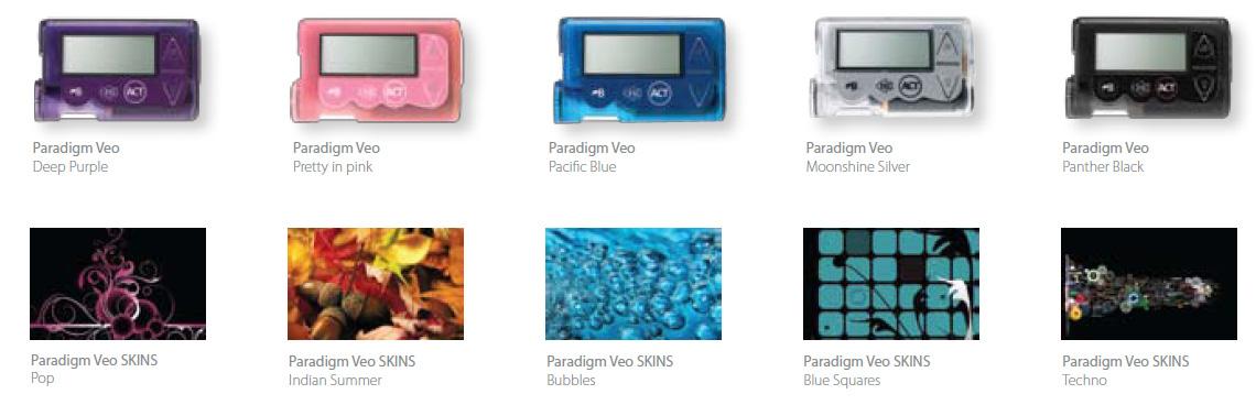 MiniMed Paradigm Veo Photo des couleurs er skins de MiniMed Paradigm Veo