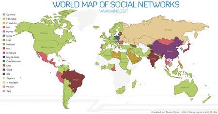 Verkostojen maailmankartta / La carte de réseaux sociaux Socialnetworksmap