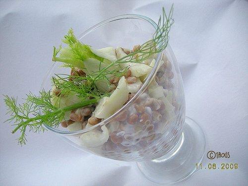 Petite salade de lentilles au fenouil en verrine