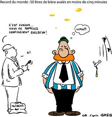 Record du monde : 50 litres de bière avalés en moins de cinq minutes Record du monde : 50 litres de bière avalés en moins de cinq minutes