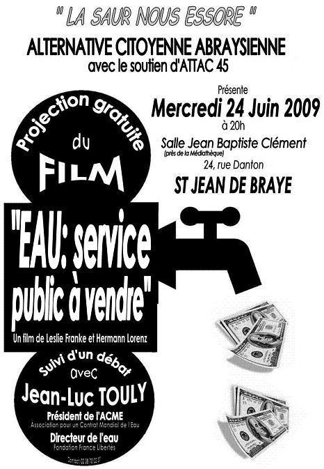 La SAUR nous essore : débat sur l'eau à Saint-Jean de Braye