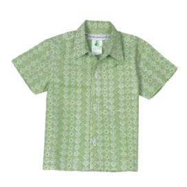 Chemise manches courtes bébé coton bio Ideo imprimé jade