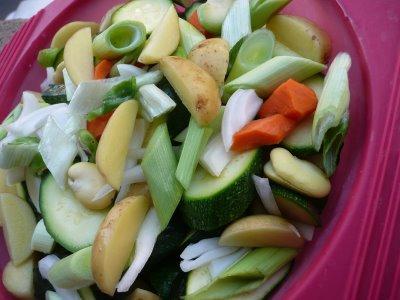 Papillote de petits légumes nouveaux bios Papillote de petits légumes nouveaux bios