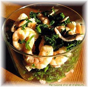 Salade d'épinards aux crevettes