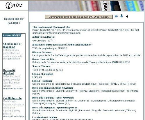 Droit d'auteur vu par l'INIST Droit d'auteur vu par l'INIST
