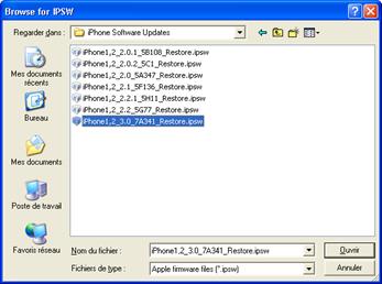 redsnow selection iPhone1,2_3.0_7A341_Restore.ipsw