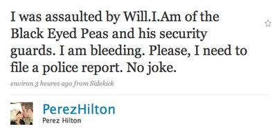 Perez Hilton Vs Will I Am -  la guerre en direct sur Twitter