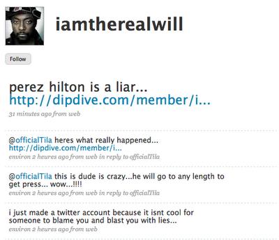 Perez Hilton Vs Will I Am -  la guerre en direct sur Twitter