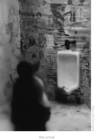 fighting fish stuio black and white photo illustration image the urinal