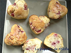 Muffins chocolat blanc - fraise