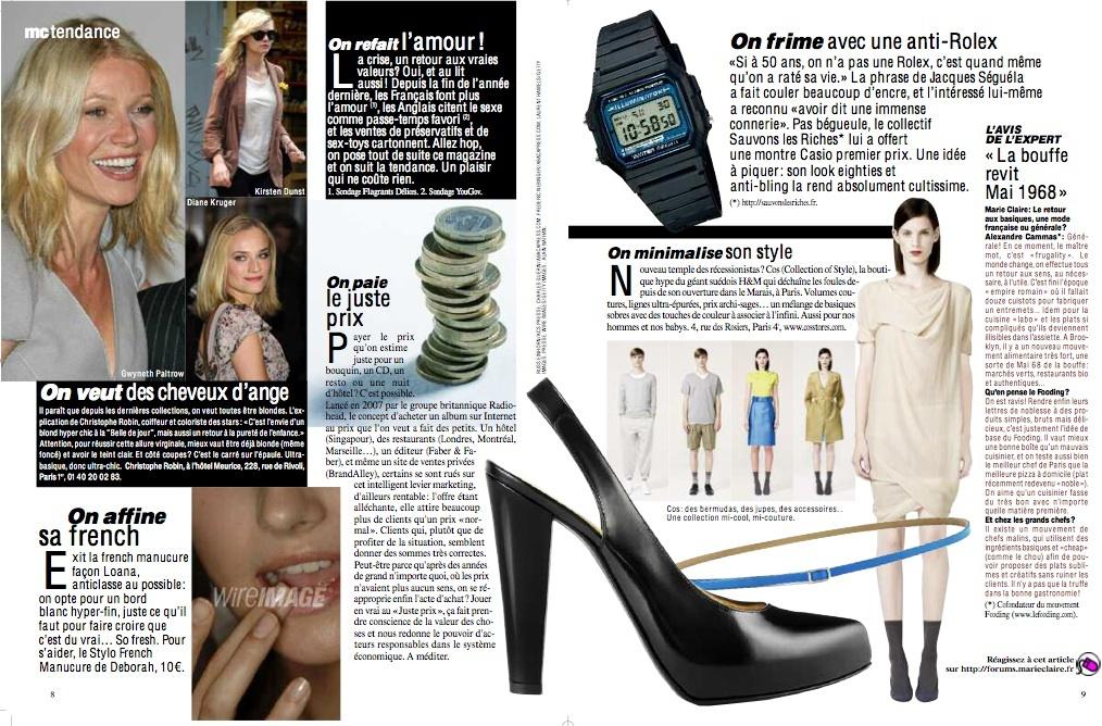 ADIEU BLING BLING, Marie Claire, VII-09