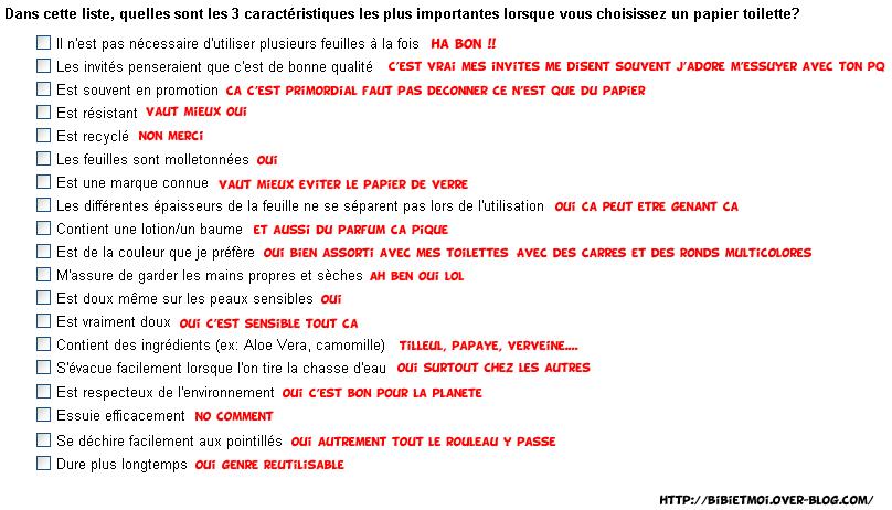 Questionnaire sur le PQ Questionnaire sur le PQ