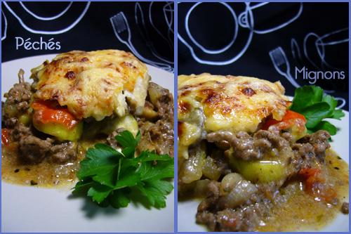 (Le) moussaka de Mary... Aubergine, Courgettes, Oeufs, Fromage, Emmental, Pécorino, Lait, Pommes de terre, Epices, Cannelle, Herbes, Origan, Légère, Facile, Alcool, Maïzena,