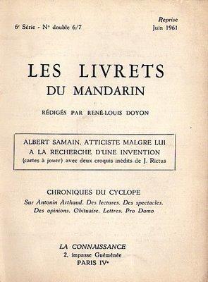 Albert SAMAIN par JEHAN-RICTUS Iconographie (II)