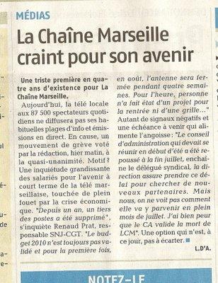 Marseille, LCM , Tribune du Sud , l'agonie Marseille, LCM , Tribune du Sud , l'agonie