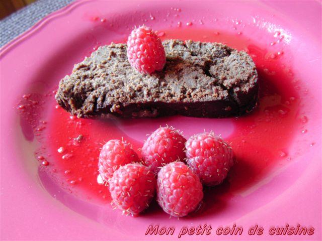 Desserts sans gluten et/ou sans lait Fondant de chataîgne au chocolat noir