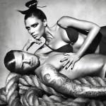 Victoria et David Beckham posent pour Emporio Armani