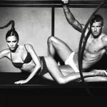 Victoria et David Beckham posent pour Emporio Armani