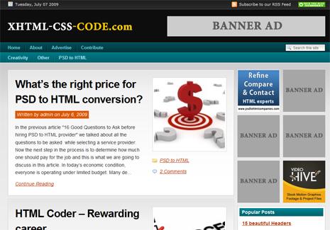 XHTML CSS Code