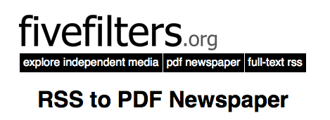 fivefilters 1 Transformez un Flux RSS en PDF avec fivefilters